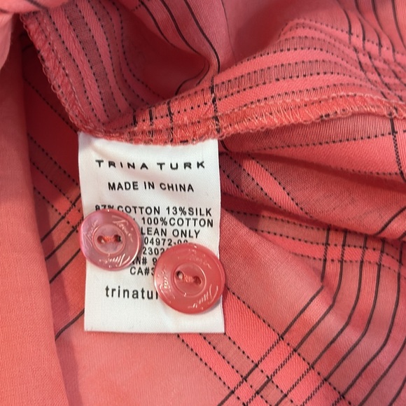 Trina Turk Aisling Print Long Sleeve Shirtdress. Size Medium - Picture 14 of 14